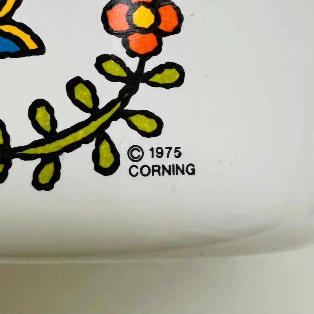 CORNING WARE Country Festival Blue Bird Floral Pattern 1 Qt Casserole Dish